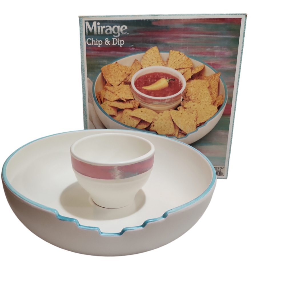 Chip & Dip Set SouthWestern Mirage by Treasure Craft Vintage Hand Made
